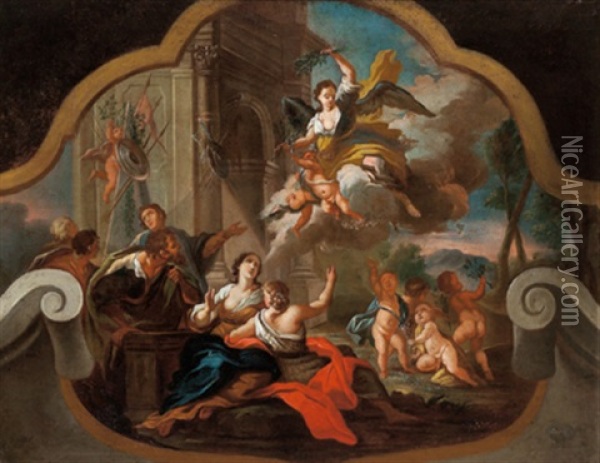 Allegorie Des Friedens Oil Painting - Bartholomaeus Altomonte