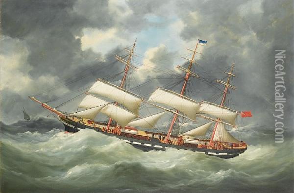 The Atalanta Oil Painting - Marie-Edouard Adam Of Le Havre