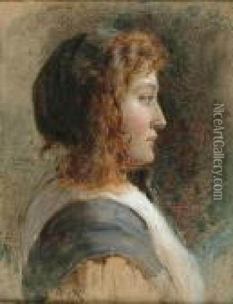 The Puritan's Daughter Oil Painting - George Goodwin Kilburne