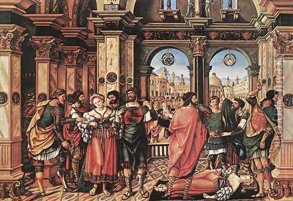 The Suicide of Lucretia 1528 Oil Painting - Jorg the Elder Breu