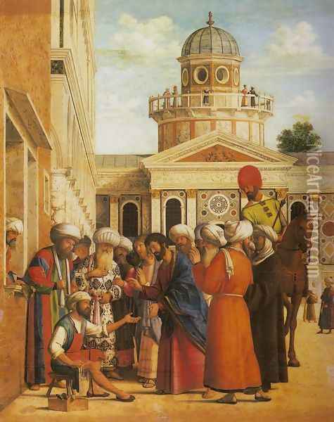 Healing of Anianus (Risanamento di Aniano) Oil Painting - Giovanni Battista Cima da Conegliano