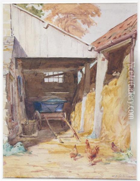 Farmyard Scene Oil Painting - William Banks Fortescue