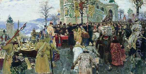 Kuzma Minin Oil Painting - Ilya Efimovich Efimovich Repin