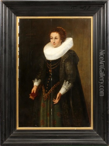 Portrait Of Lady With Lace Collar And Cuffs Oil Painting - Nicolaes Eliasz Pickenoy