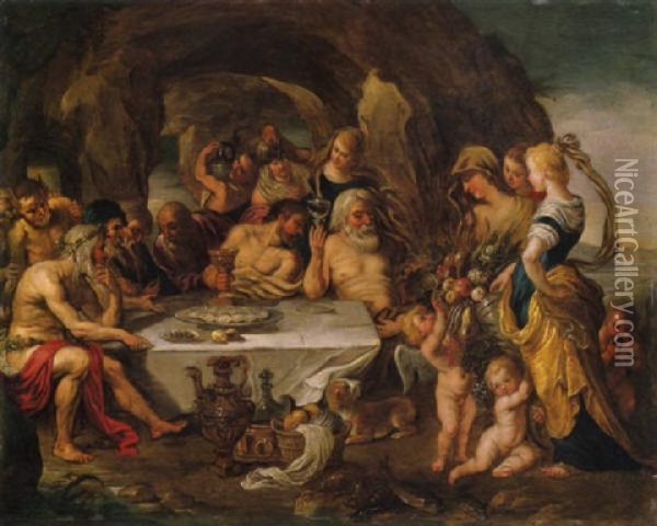 Gastmahl Des Neptun Oil Painting - Willem van Herp the Elder