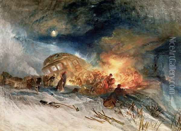 Travellers in a Snowdrift Oil Painting - Joseph Mallord William Turner