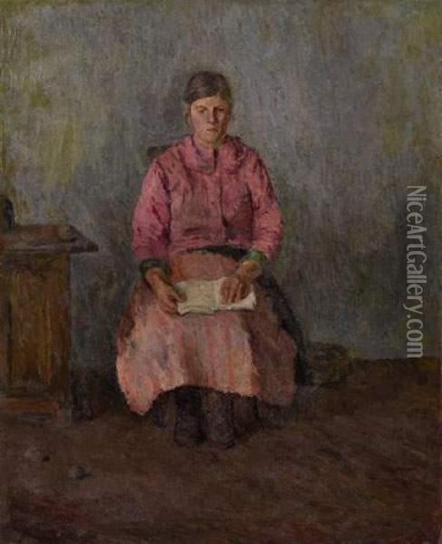 Portrait Of The Artist's Nanny Oil Painting - Alexander Drevin