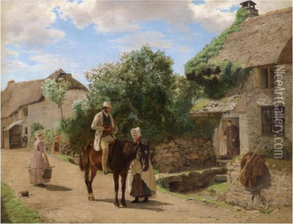 The Village Postman Oil Painting - Ernest Albert Waterlow