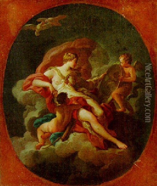 Venus And Cupid Oil Painting - Stefano Pozzi