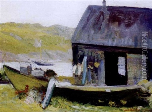 Monhegan Harbor Oil Painting - Abraham Jacob Bogdanove