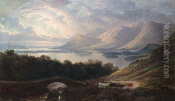 A Scene In The Peak Oil Painting - George Turner