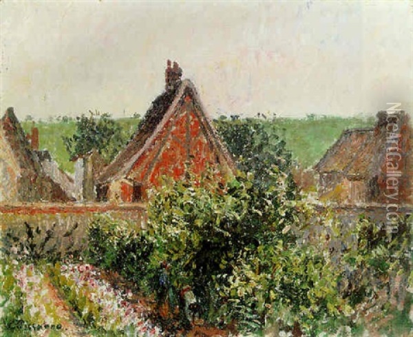 La Recolte Dans Le Verger, Eragny Oil Painting - Camille Pissarro