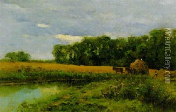 Sommerlandschaft Oil Painting - Henry H. Parker