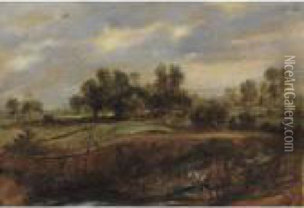 Landscape With A Wagon Oil Painting - Peter Paul Rubens