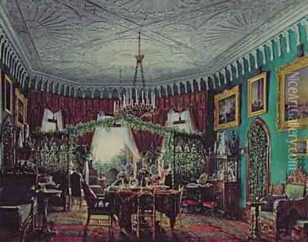Drawing Room of Empress Alexandra Feodorovna 1798-1860 Oil Painting - Eduard Hau