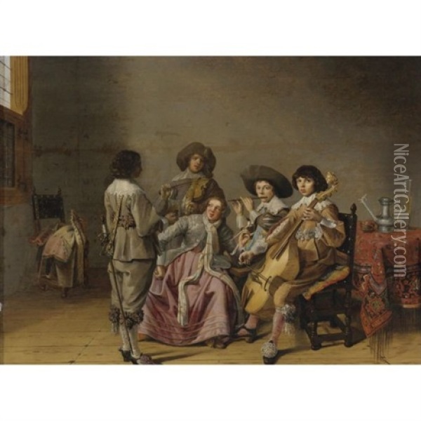 Musical Entertainment Oil Painting - David Bailly