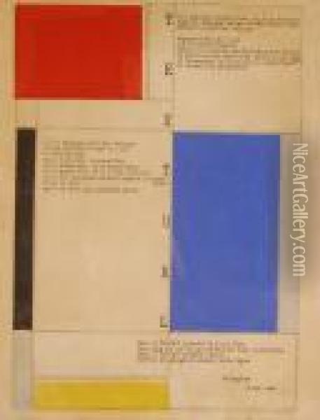 Textuel Oil Painting - Piet Mondrian