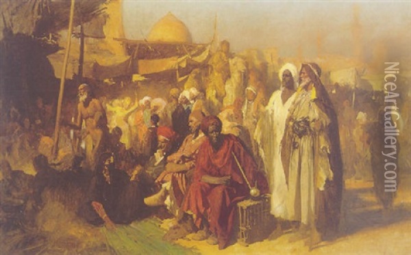 The Arab Souk Oil Painting - Carl Leopold Mueller