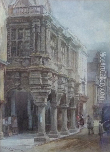 The Guildhall, Exeter Oil Painting - Alfred Leymann