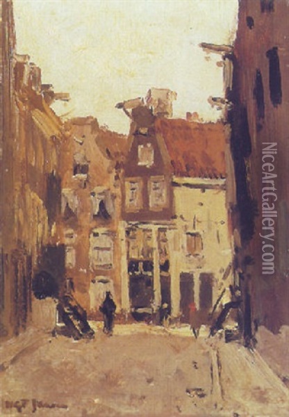 A Street In Amsterdam Oil Painting - Willem George Frederik Jansen