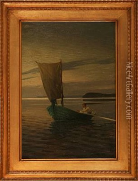Scene From A Danish Folk Song Oil Painting - Harald Slott-Moller
