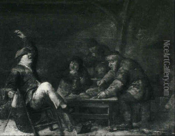 Peasants In An Interior Oil Painting - Jan Miense Molenaer