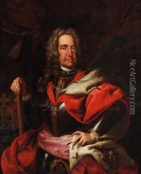 Portrait De L'empereur Charles Vi Oil Painting - Martin van Meytens the Younger