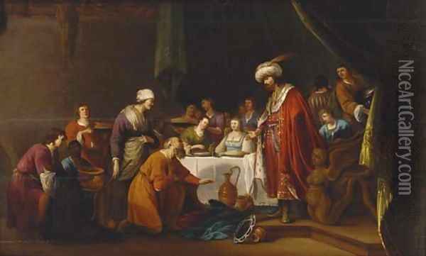 Joseph and Benjamin Oil Painting - Nicolaes Moeyaert