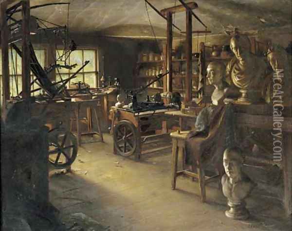 James Watt's Workshop Oil Painting - Jonathan Pratt