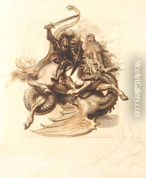 St George And The Dragon Oil Painting - Richard Cosway