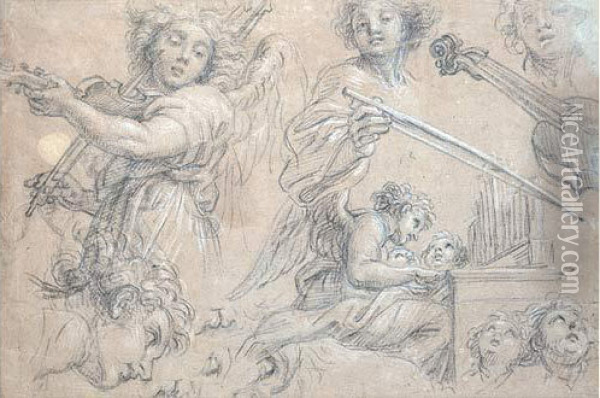 Etudes D'anges Musiciens Oil Painting - Jean-Baptiste Corneille