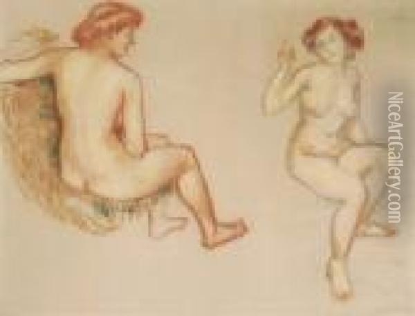 Twee Naakten - Deux Nus (1909) Oil Painting - Georges Lemmen