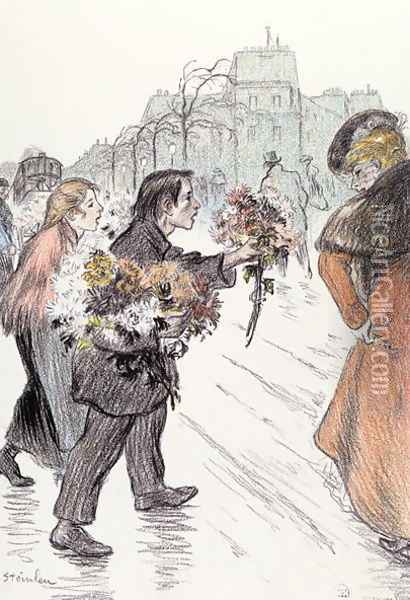 The Down-and-Outs, 1896 Oil Painting - Theophile Alexandre Steinlen