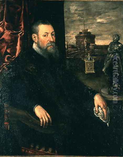 Portrait of Collector, 1560-65 Oil Painting - Jacopo Tintoretto (Robusti)