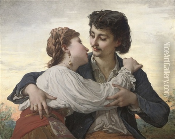 A Lovers Tryst Oil Painting - Adelaide Salles-Wagner