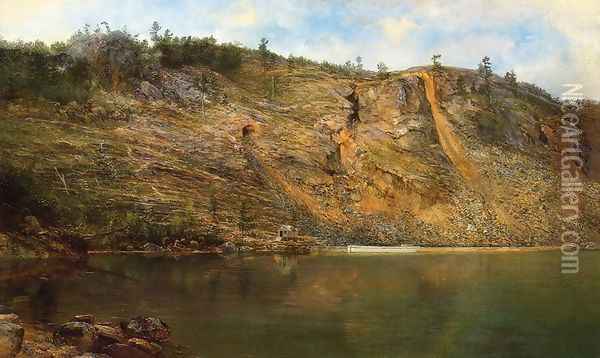 The Iron Mine, Port Henry, New York Oil Painting - Homer Dodge Martin