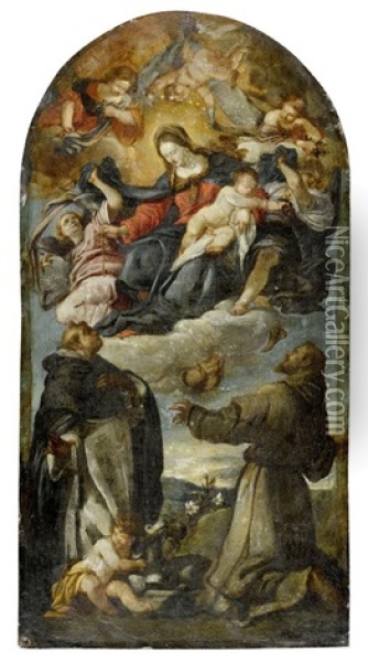 Sacro Cingolo Und Heiliger Thomas Oil Painting - Giambettino Cignaroli