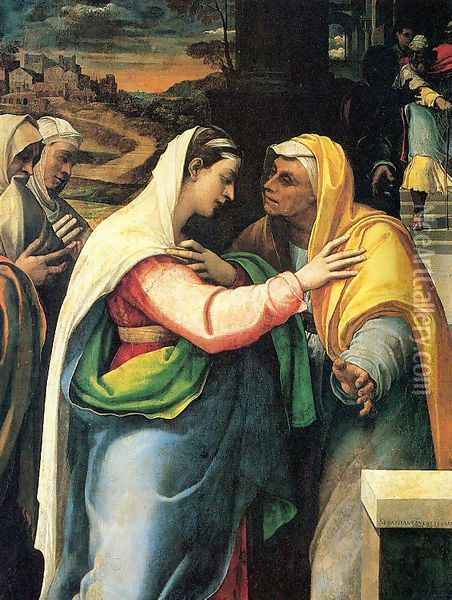 The Visitation 1519-21 Oil Painting - Sebastiano Del Piombo
