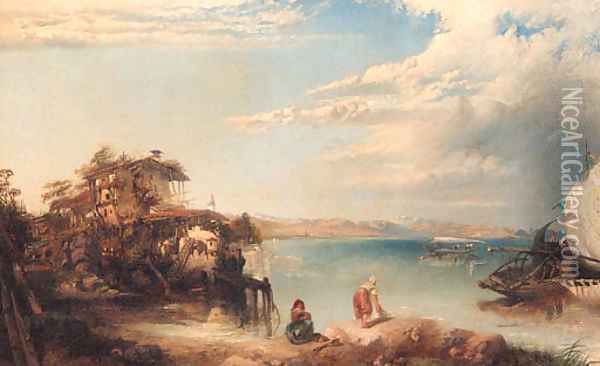 Lago di Garda Oil Painting - James Vivien de Fleury