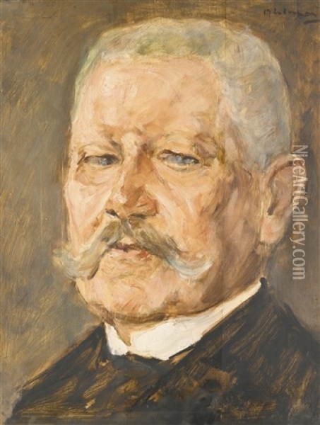 Bildnis Paul Von Hindenburg - Studie (portrait Of Paul Von Hindenburg - Study) Oil Painting - Max Liebermann