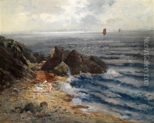 Scene Near Lovran Oil Painting - Adolf Kaufmann