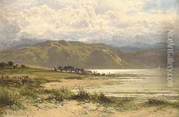 An Estuary scene Oil Painting - Benjamin Williams Leader
