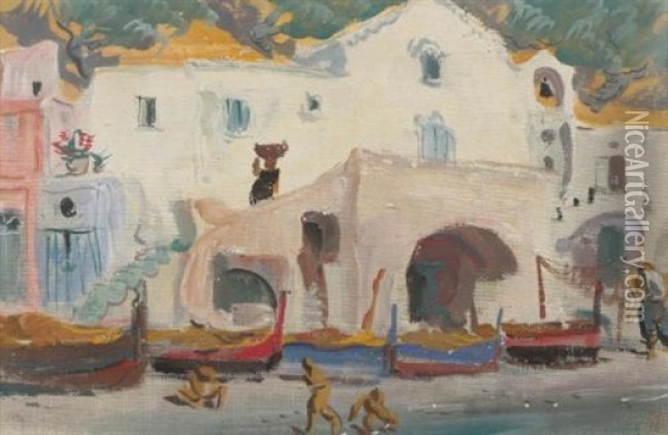 Capri Oil Painting - Alexander Evgenievich Iacovleff