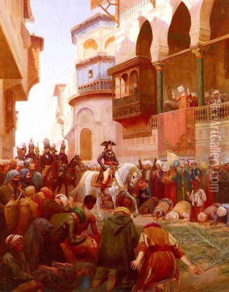 Napoleon's Entry Into Cairo Oil Painting - Gustave Bourgain