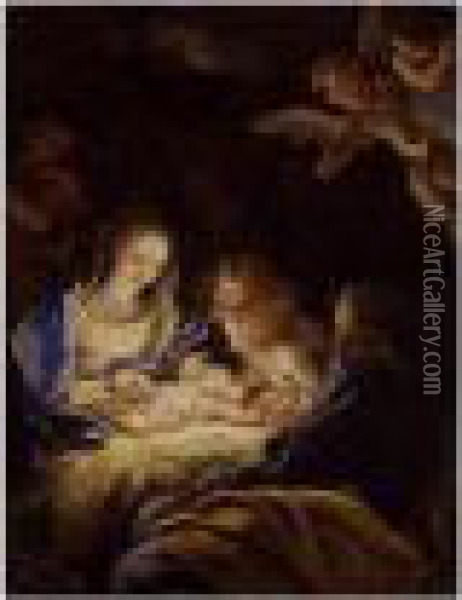 The Adoration Of The Shepherds Oil Painting - Giuseppe Passeri
