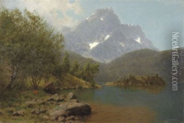 Der Eibsee Bei Garmisch Oil Painting - Robert Schultze