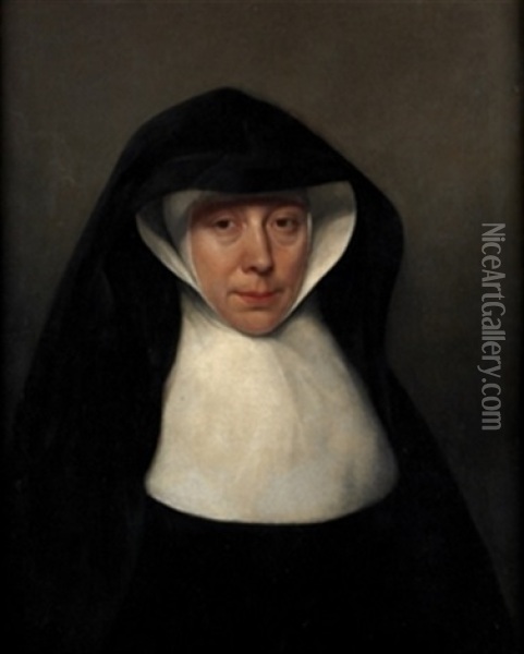 Retrato De Monja Oil Painting - Bartholomeus Van Der Helst