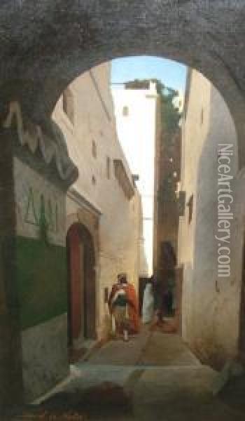 Figure In A North African City Street Oil Painting - Joseph Bles