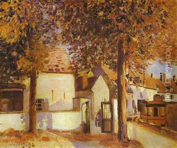 View In Moret Rue Des Fosses Oil Painting - Alfred Sisley