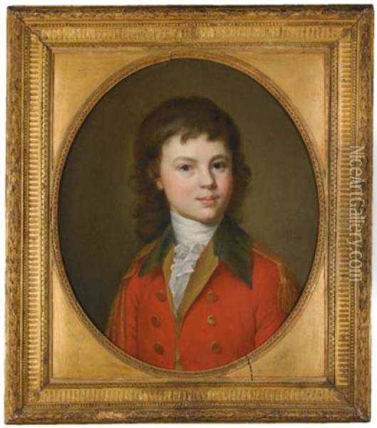 A Portrait Of Count Paul Alexandrovich Stroganoff, Aged 15 Oil Painting - Jean-Louis Voilles